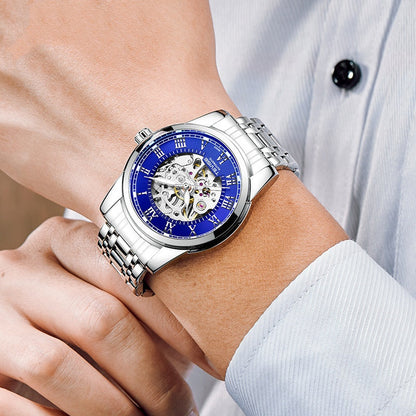 Waterproof Mens Automatic Minimalist Stylish Hollow Mechanical Luminous Watch