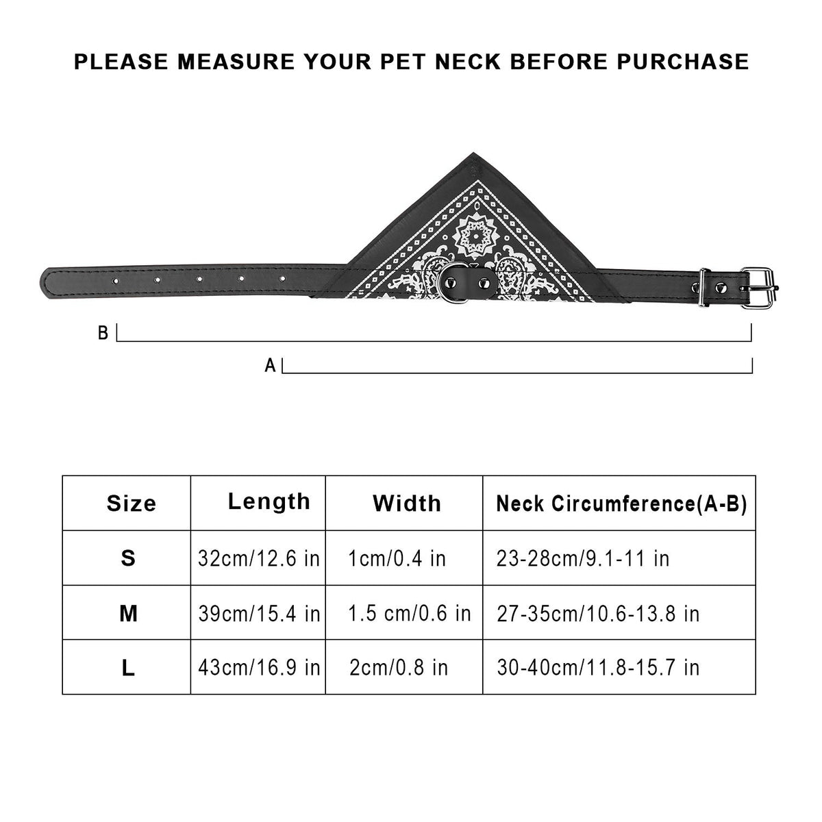 Adjustable Bandana Leather Pet Collar Triangle Scarf