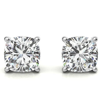2.00 CTW Lab Created Moissanite Round Stud Earrings in Sterling Silver - 6mm Stones