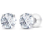 1.00 CTW Genuine Certified Moissanite Stud Earrings in Solid 14K White or Yellow Gold