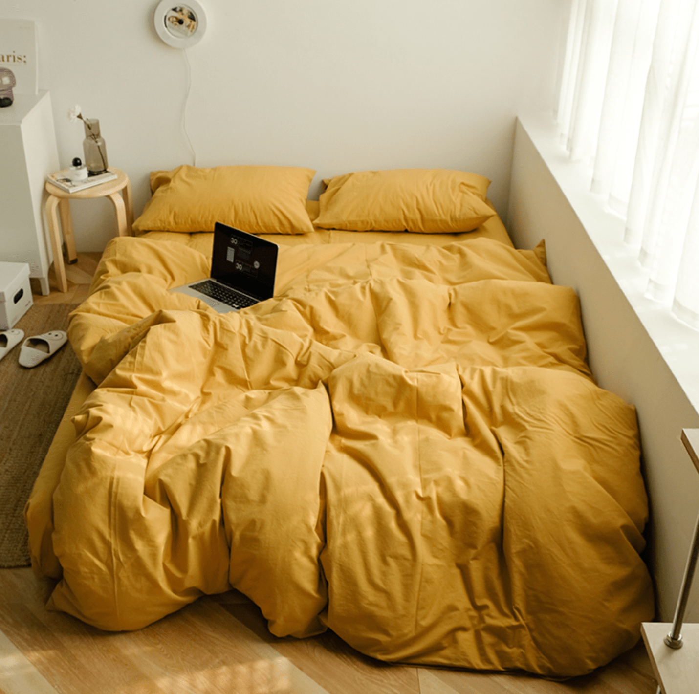 Earth Tone Bedding Set / Dark Blue