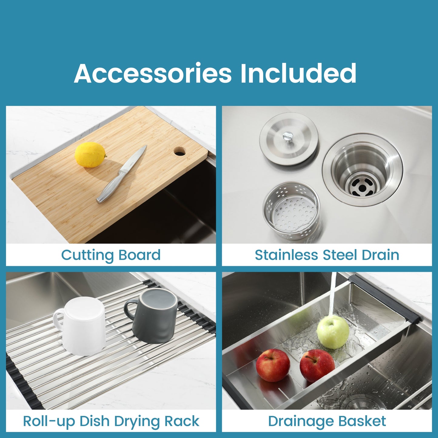 Stainless Steel Kitchen Sink, 30″x19″ Single Bowl, Undermount