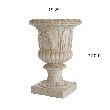 Garden Urn, Antique White, 27" H