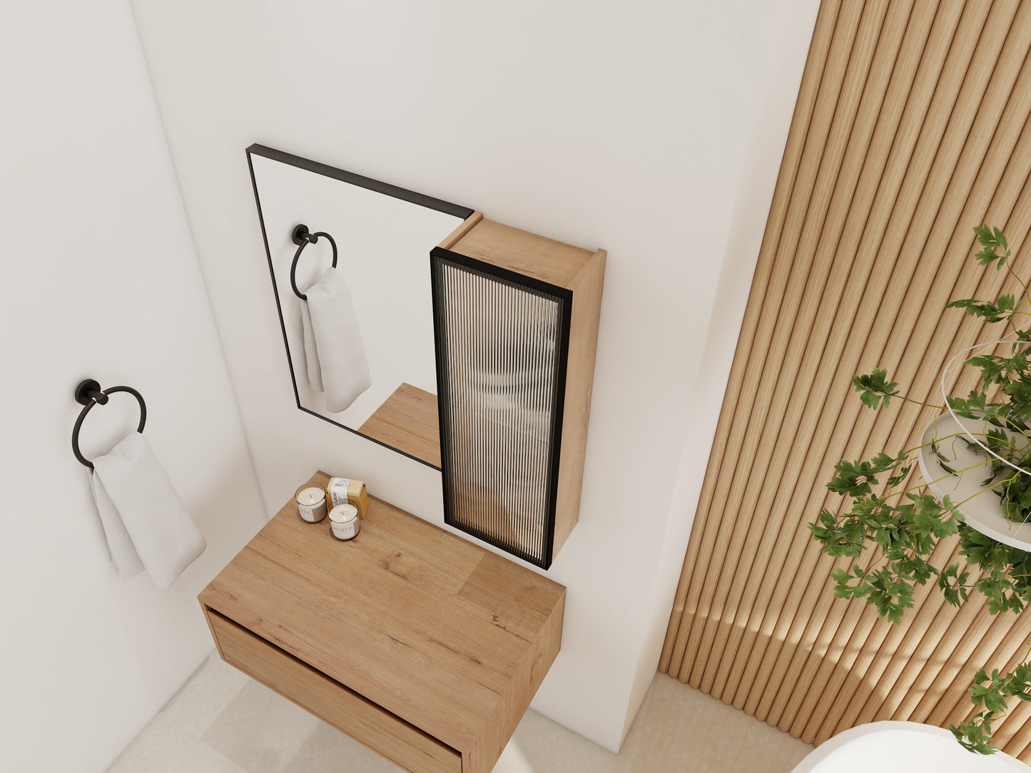 10'' Bathroom Wall Mirror Cabinet with Acrylic Door
