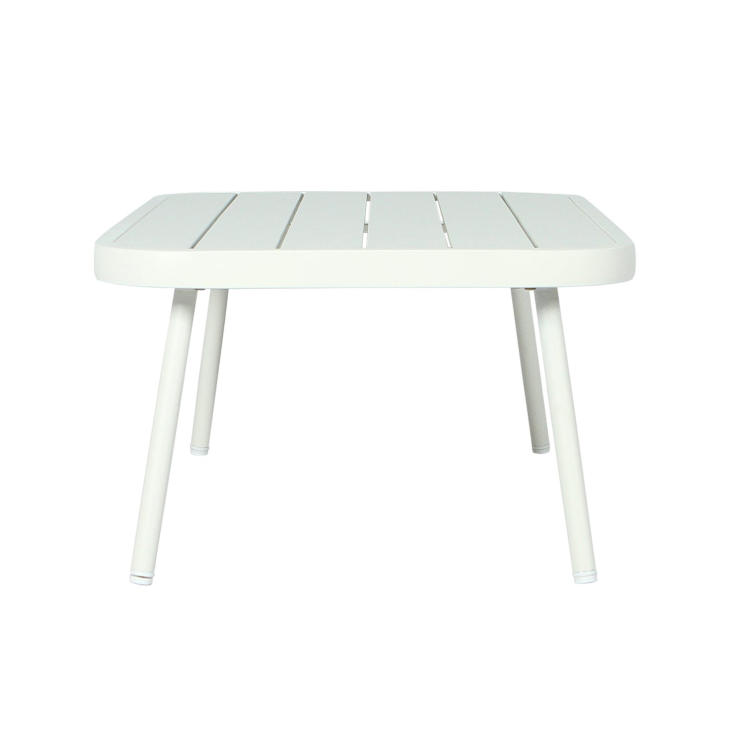 Mariano Steel Loveseat and Table, Off White & Grey