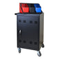 32 Bit Device Charging Trolley For Tablets And Laptops With Cable Management, Removable Doors - Matte Black