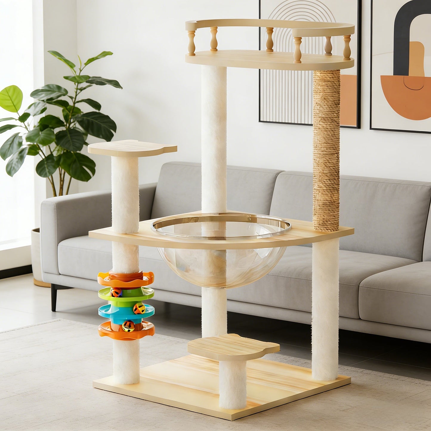 32.2" Modern Cat Tower for Indoor Cats