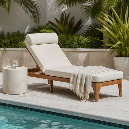 TOPMAX Acacia Wood Chaise Lounge
