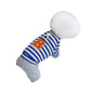 Autumn And Winter Puppy Clothing, Casual Striped Four-legged Thin Warm Hoodie, Small And Medium-sized Dog Bichon Frise Pet Clothing