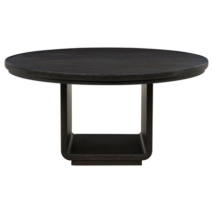 Leandro 7-piece Round Dining Table Set Burnished Black