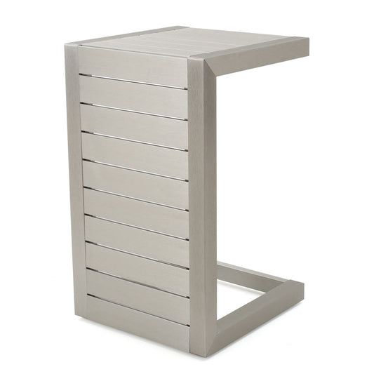 Aluminum Outdoor C-Shaped Side Table for Patio