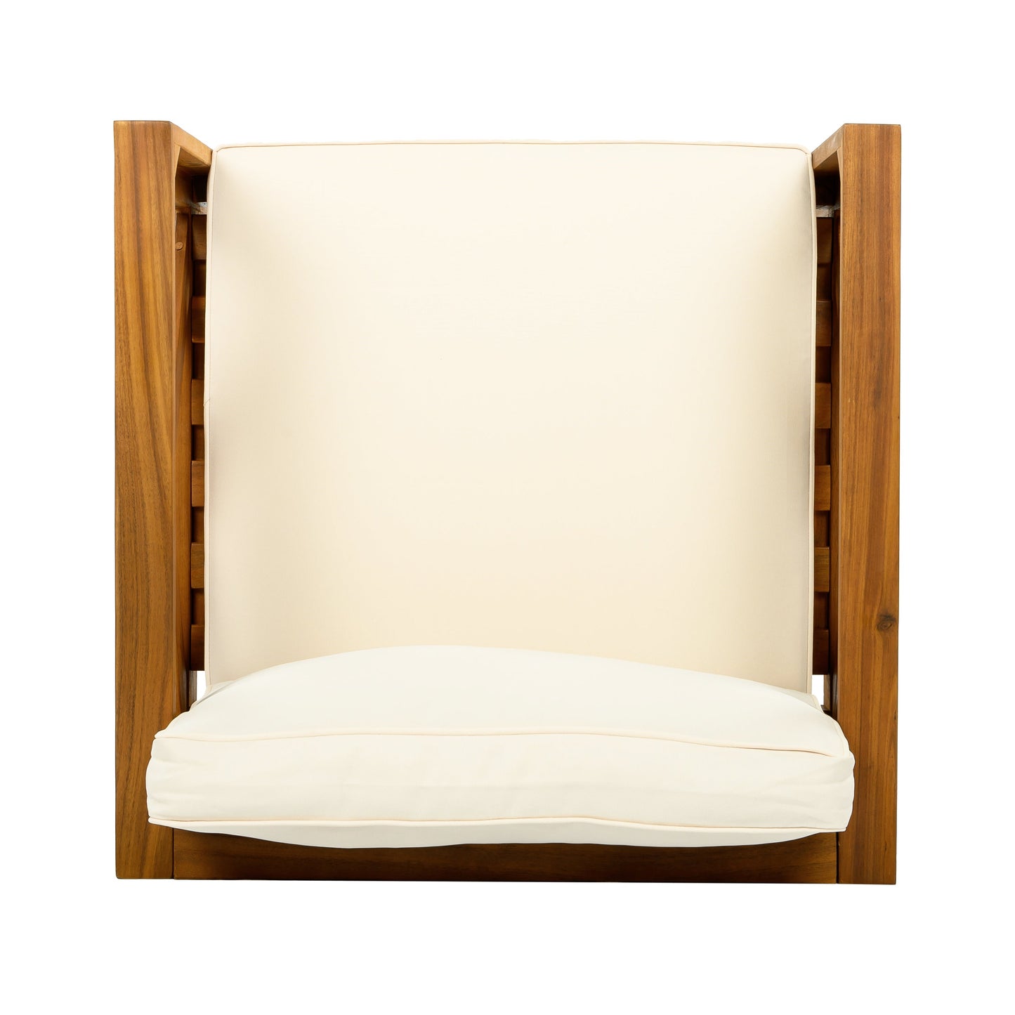 Patio Conversation Set with Acacia Wood Armchairs and End Table