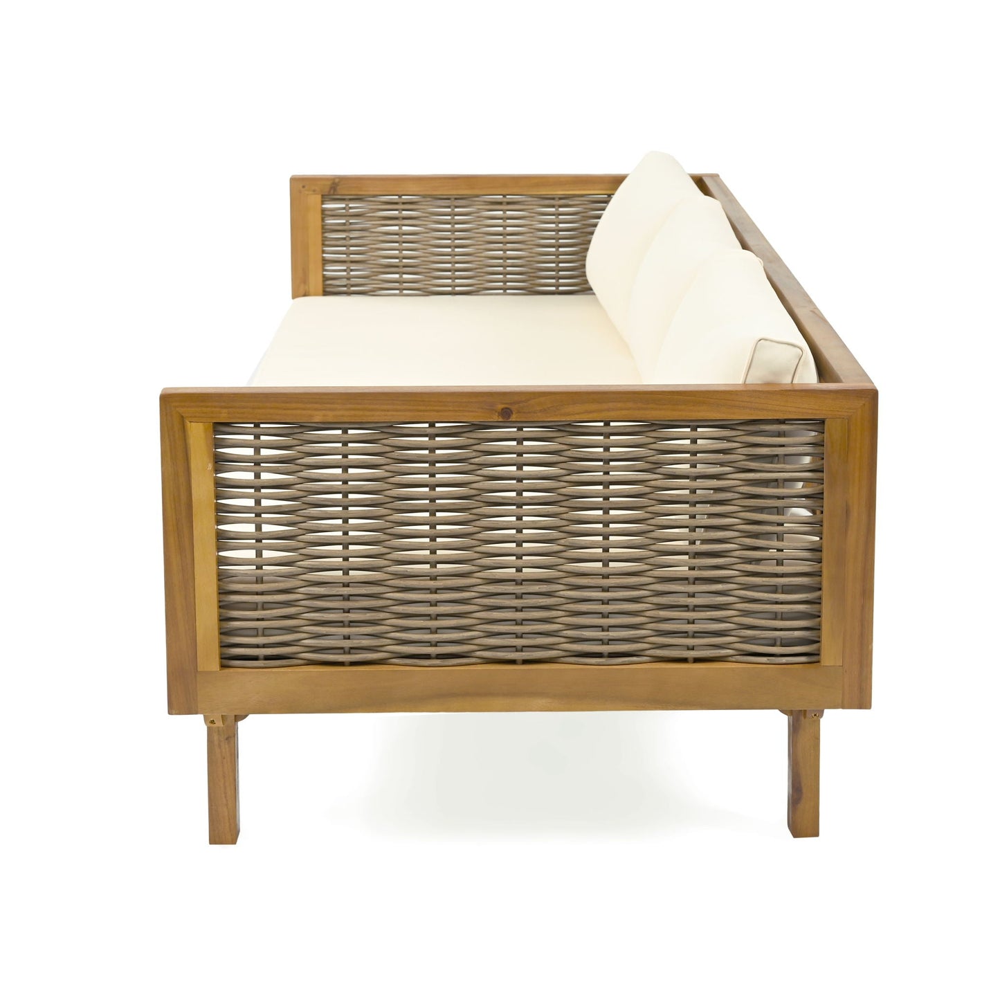 Claremont 3 Seater Daybed Teak Acacia Wood Water Resistant Cushions