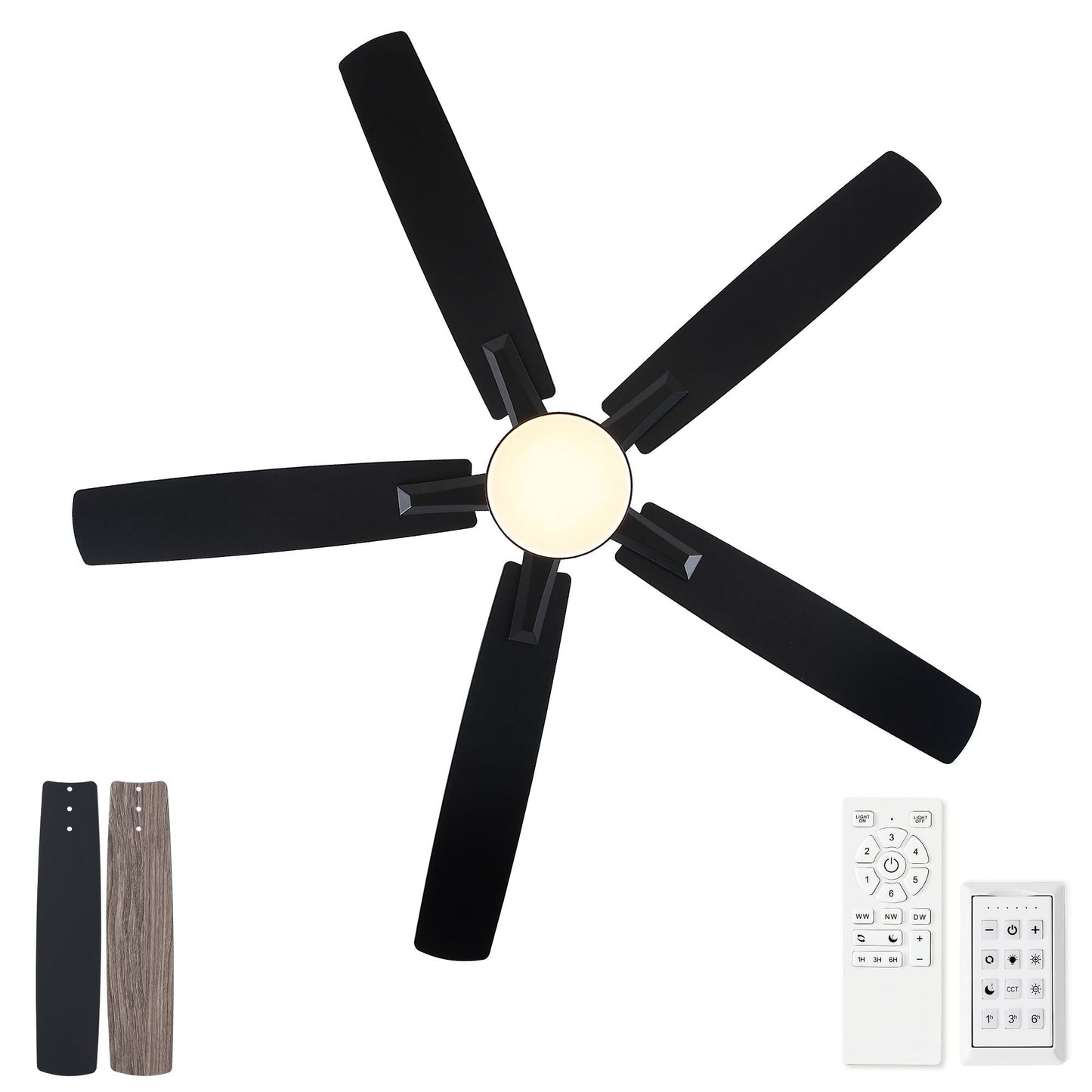 Mordern Flush Mount Ceiling Fan With Light And Remote Control