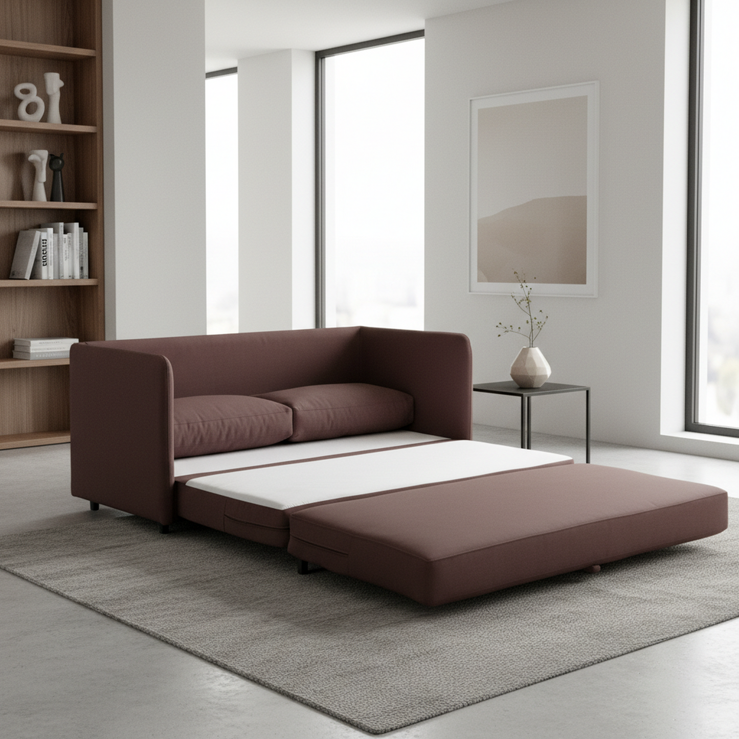 Container Furniture Direct Kathy Collection Modern Contemporary Fabric Upholstered Livingroom Loveseat Sleeper