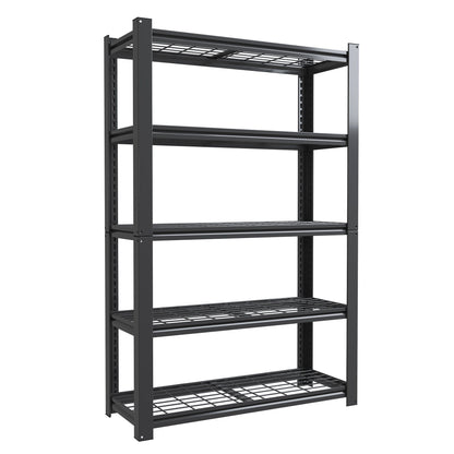 Heavy Duty 5 Tier Adjustable Metal Mesh Storage Rack With 2000 Lbs Capacity - Brushed Nickel