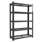 Heavy Duty 5 Tier Adjustable Metal Mesh Storage Rack With 2000 Lbs Capacity - Brushed Nickel
