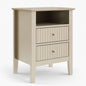 Fluted Nightstand With 2 Drawers