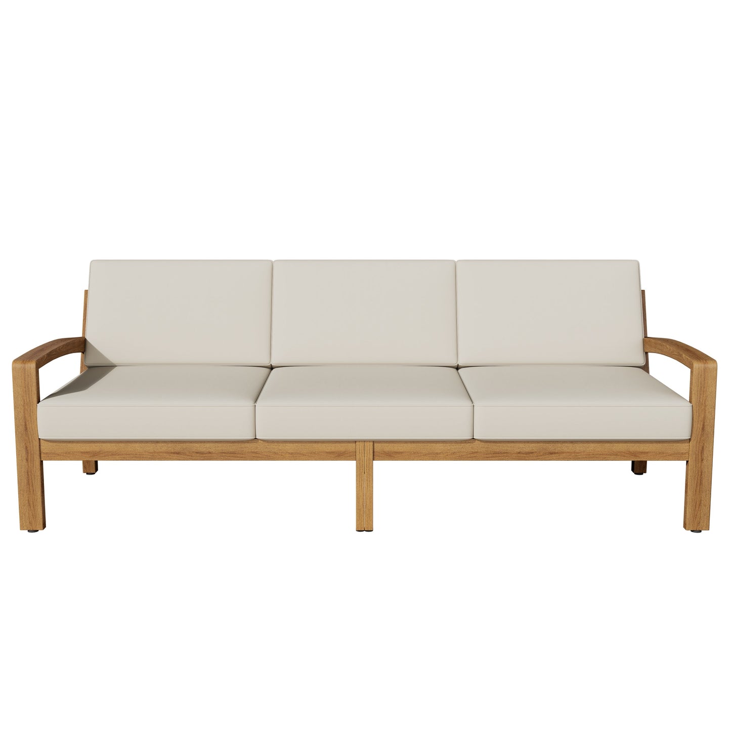 Outdoor L Shape 3pcs Acacia Wood Patio Sofa Set
