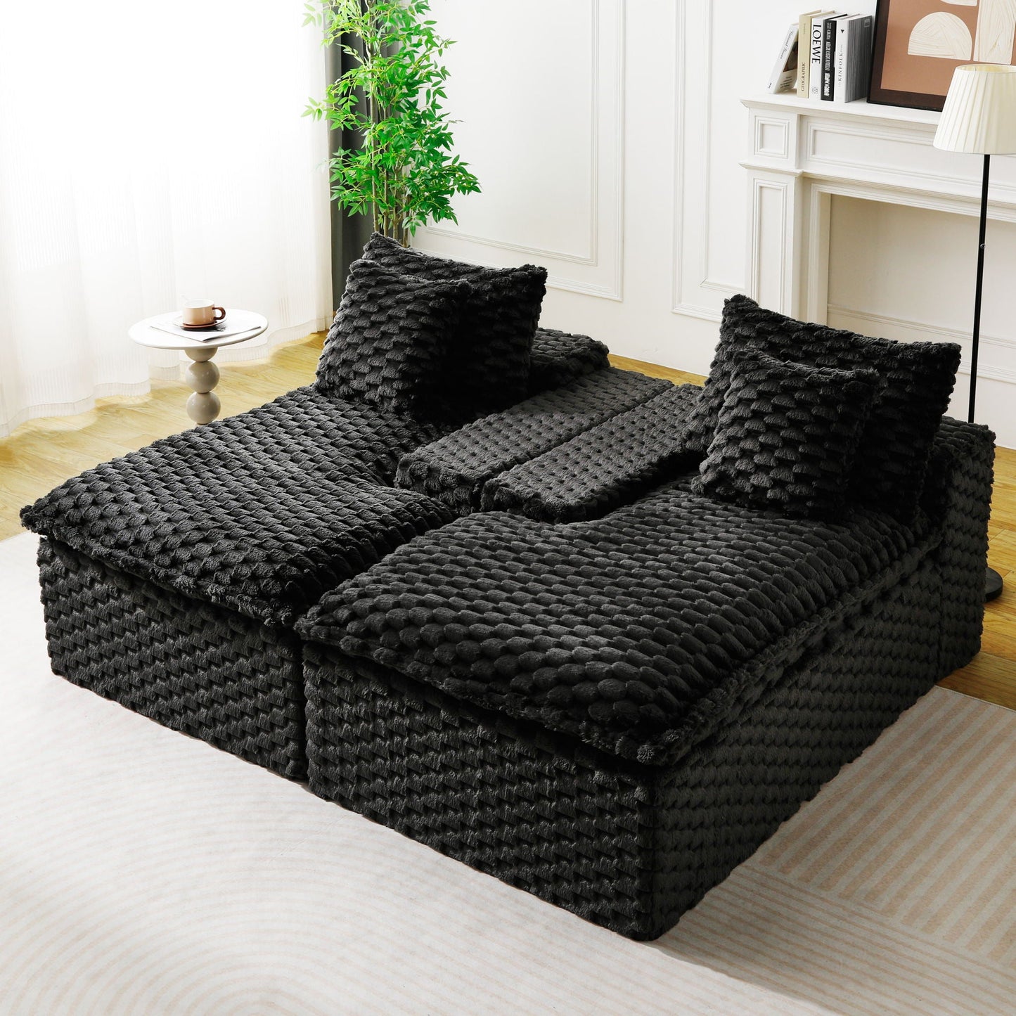 Double Chaise Lounge With Full Compressed Sponge