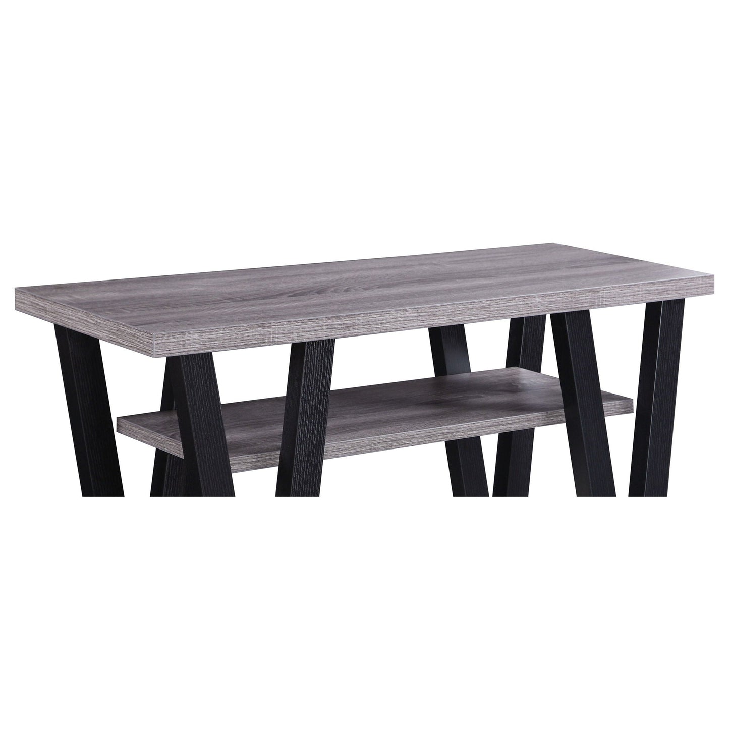 Rectangle Sofa Table With V Line Design - Gray