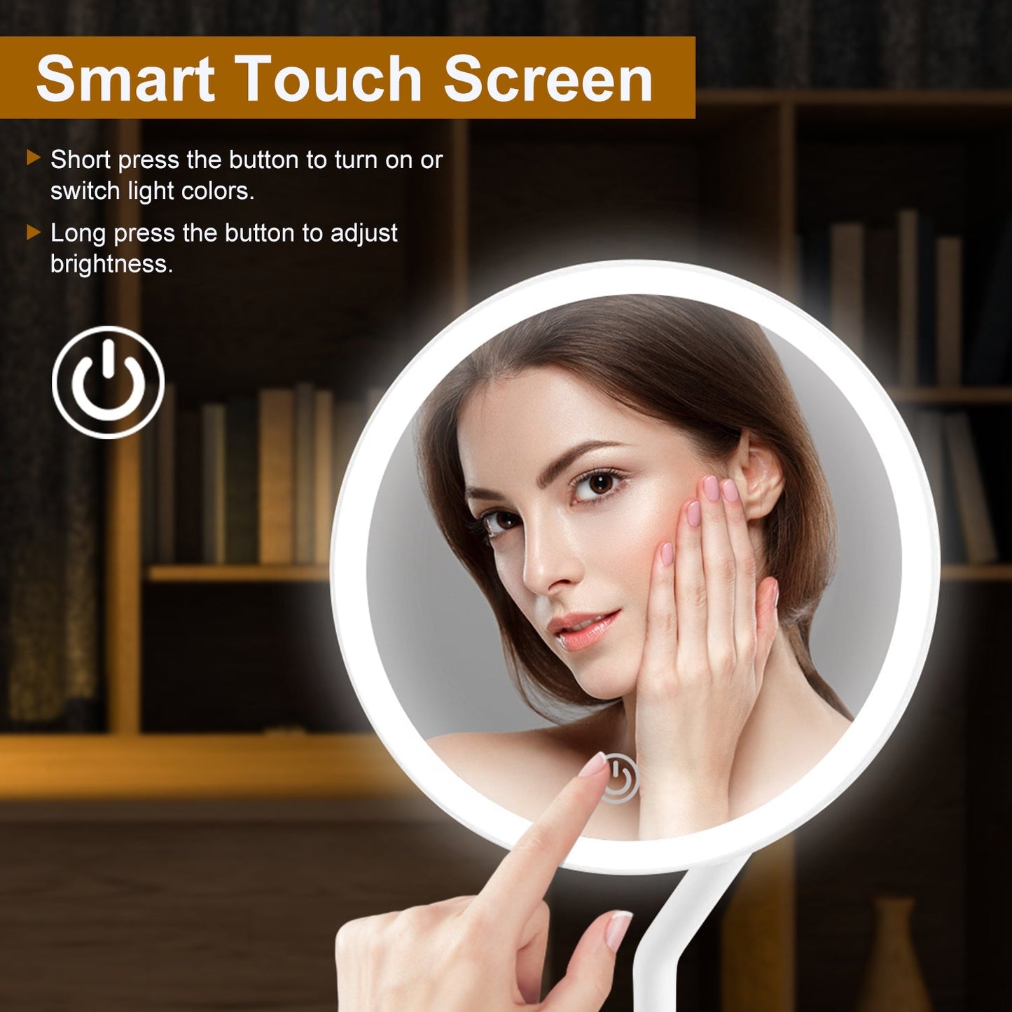 7.48In 5X Magnifying Lighted Makeup Mirror Dimmable Magnification Mirror With Lights Lighted Vanity Mirror with 3 Light Colors