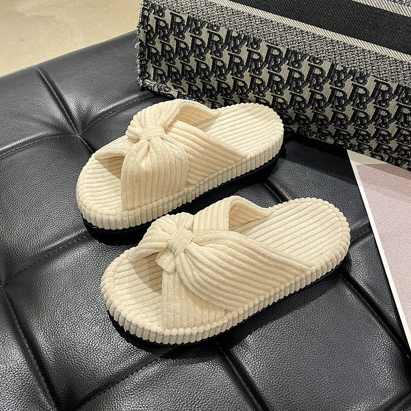 Womens Cross-strap Flat Slide Sandals