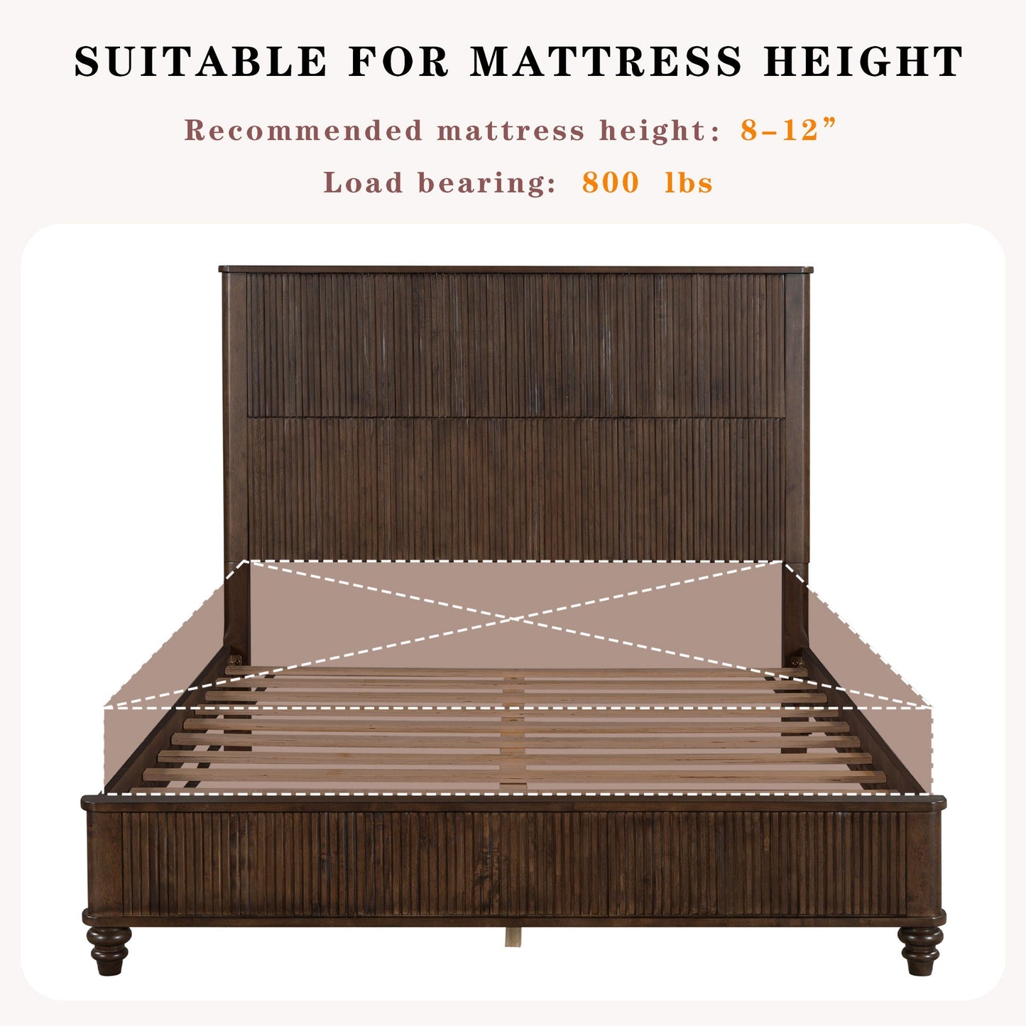 Platform Bed Frame With Tall Headboard
