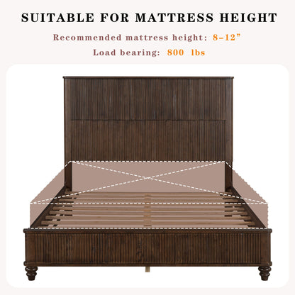 Platform Bed Frame With Tall Headboard