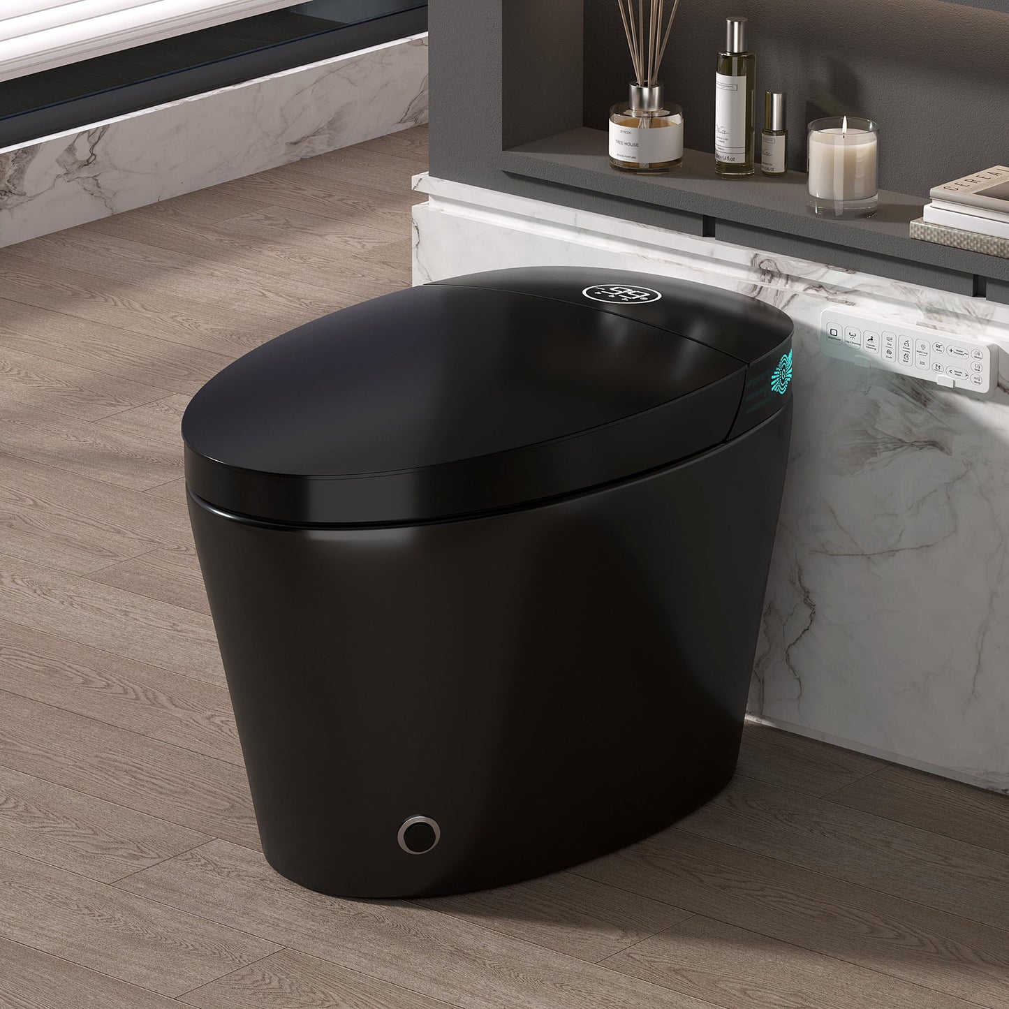 Smart Toilet with Bidet Built-in, Heated Seat, Warm Water & Remote Control