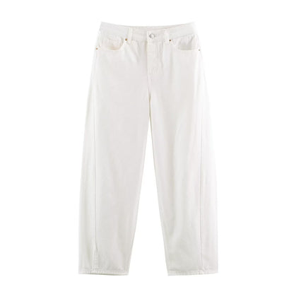 Washed Vintage Patchwork High-waisted Jeans