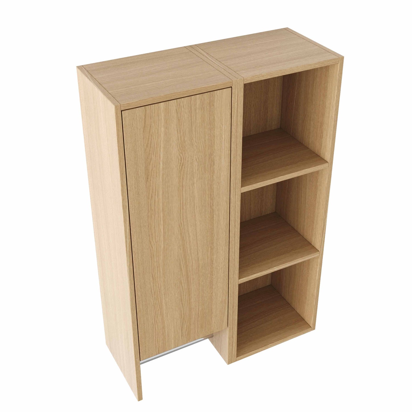 24 Inch Wall-Mounted Side Cabinet and Storage Shelves Combination
