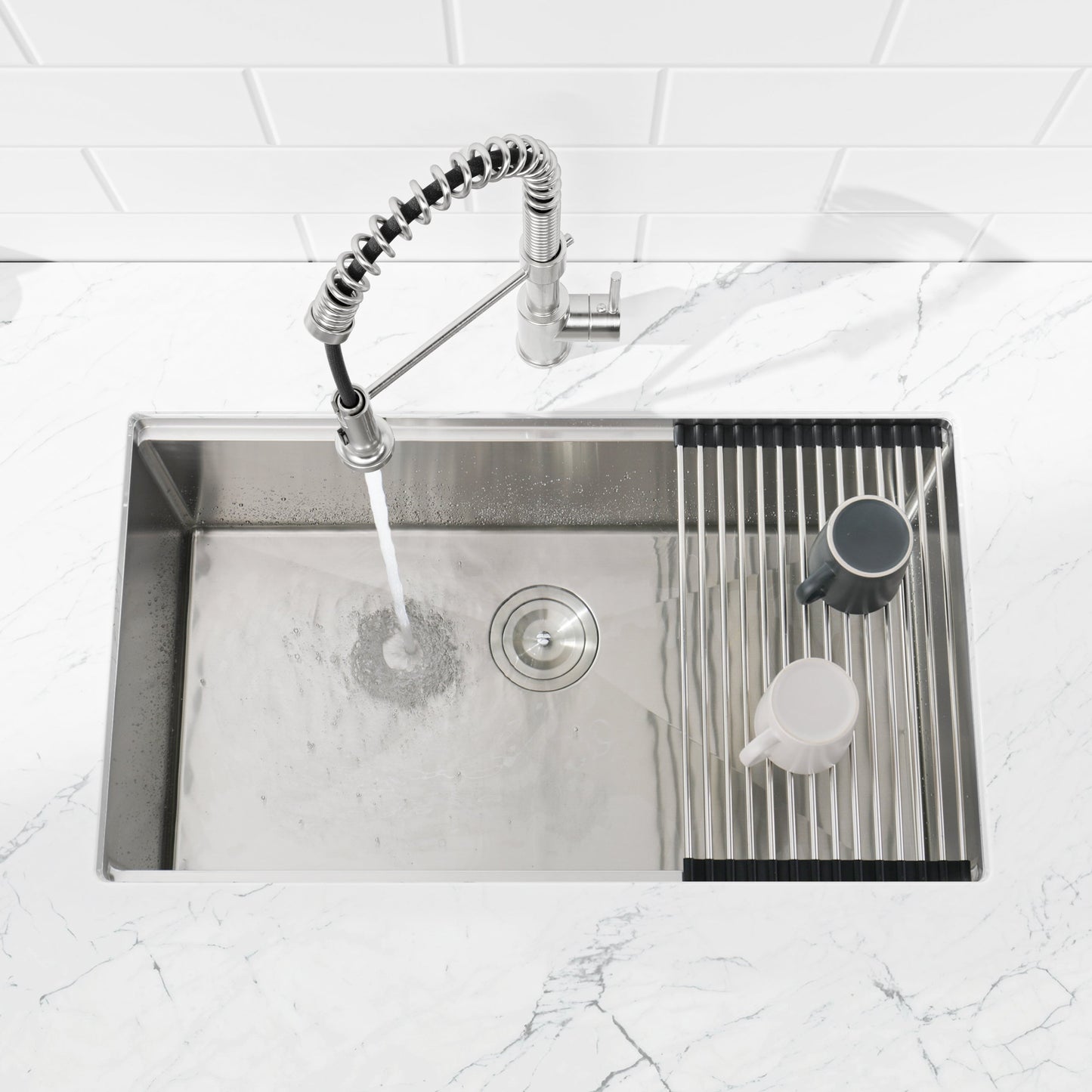 Stainless Steel Kitchen Sink, 30″x19″ Single Bowl, Undermount