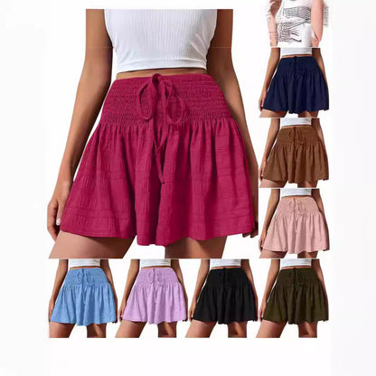 2026 Cross-Border European And American Women's Summer Fashion Solid Color Drawstring Sports Shorts