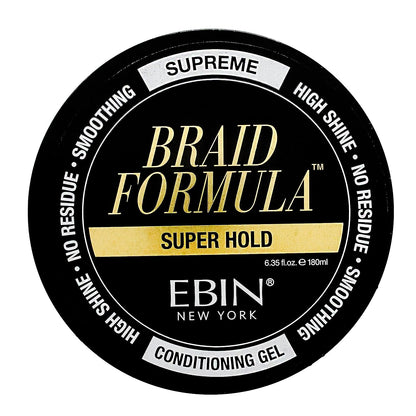 EBIN New York Braid Formula Conditioning Gel, Super Hold, 11 oz