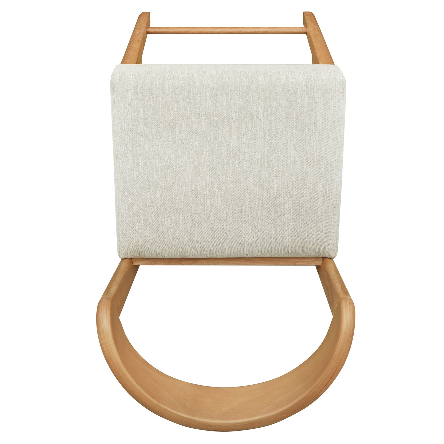 Solid Rubber Wood Counter Stools (Natural Oak + Beige) Set of 2