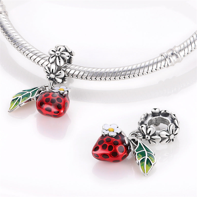 Copper-plated Silver Colorful Oil-drip Zircon DIY Bracelet Beads