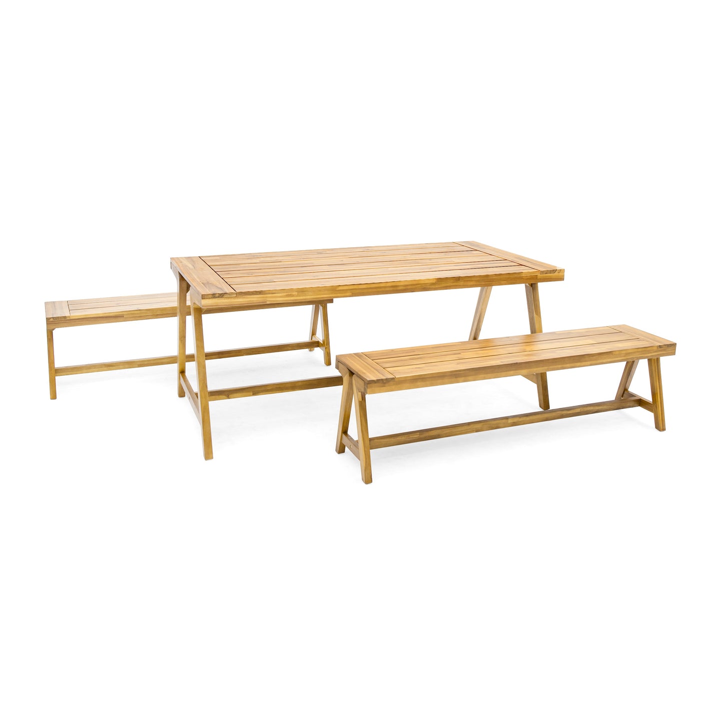 Outdoor 3-Piece Picnic Table Set in Acacia Wood
