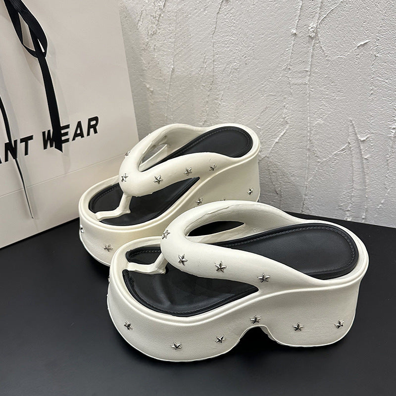 Fashionable Thick-soled Flip-flops For Women Suitable For Outdoor Wear