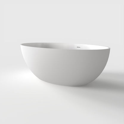 67 Inch Freestanding Solid Surface Soaking Bathtub