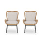 Outdoor Wicker Club Chair With Cushions (Set of 2)