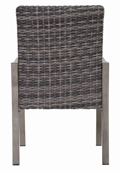 2PC Outdoor Dining Chair with Hand-Painted Frame and Water-Washed Cotton Seat