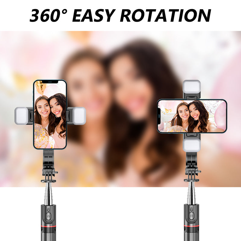Bluetooth Selfie Stick Tripod for Cell Phones - Adjustable Height & 360° Rotating Head