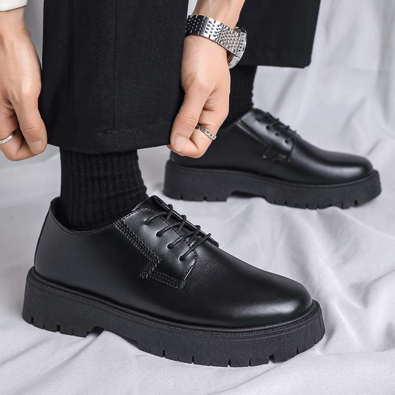 Men's Summer Breathable Height Increasing Derby Shoes, Business Formal Dress Shoes For Men