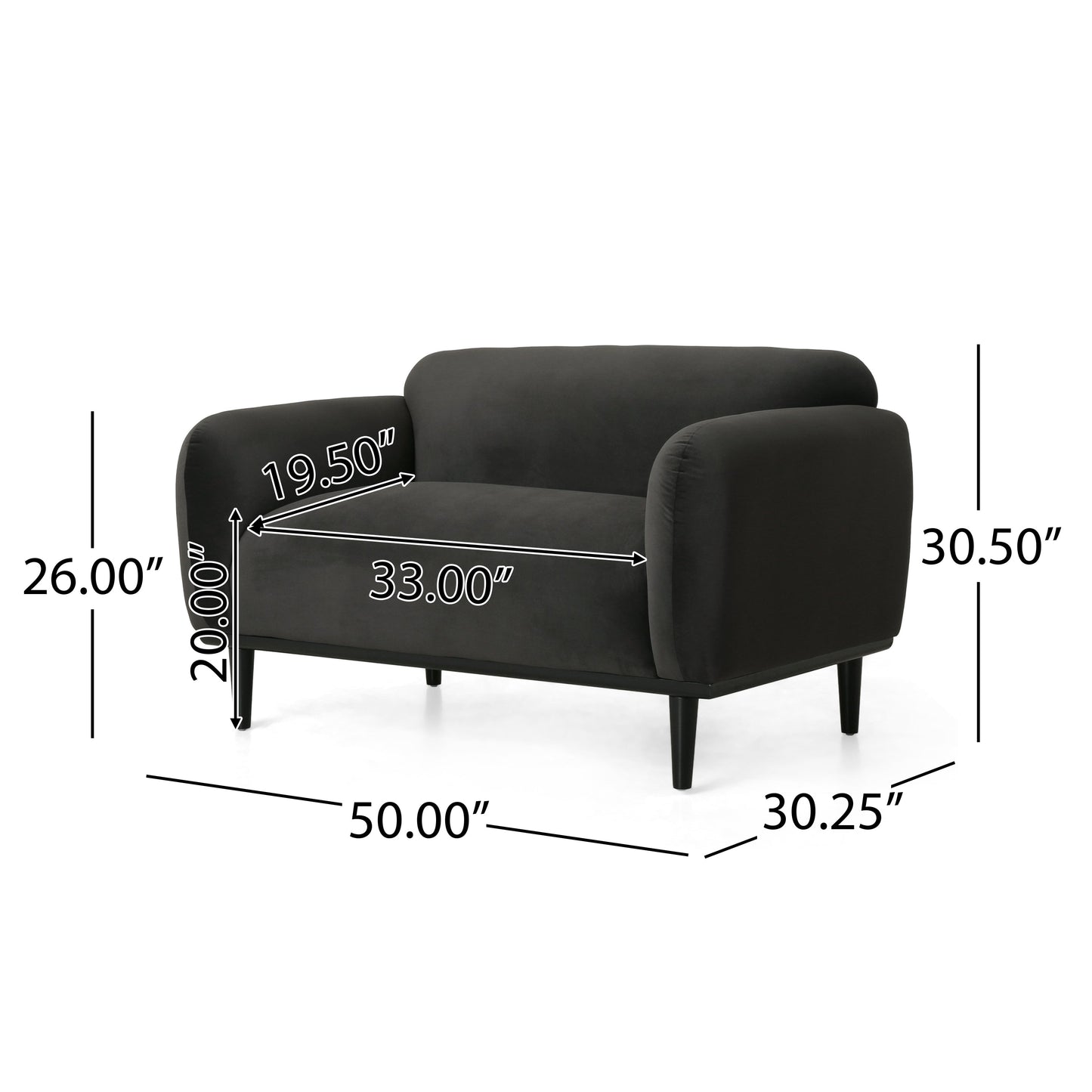 Loveseat Sofa - 50" Dark