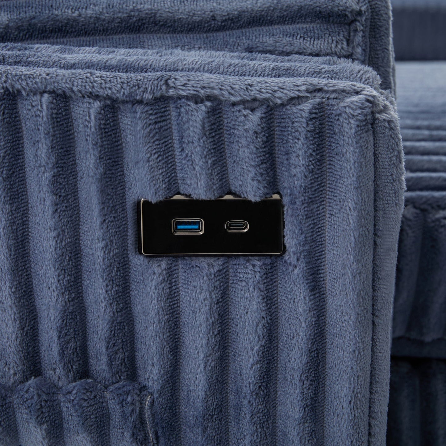 Convertible U-Shaped Sectional Sofa Bed With USB Ports And Storage