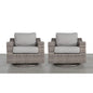 Swivel Patio Chair With Luxurious Cushions Perfect For Outdoor Relaxation (Set of 2) - Gray Mix