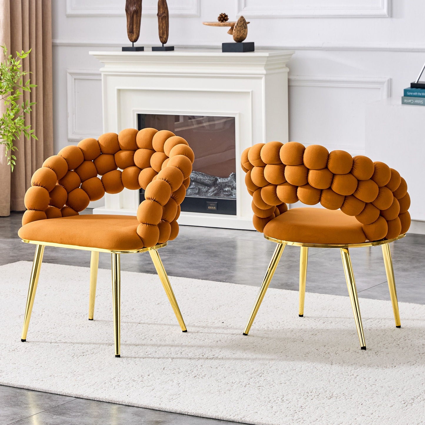 Puffy Bubble, Ball Chain Chairs For Dining Room (Set of 2)