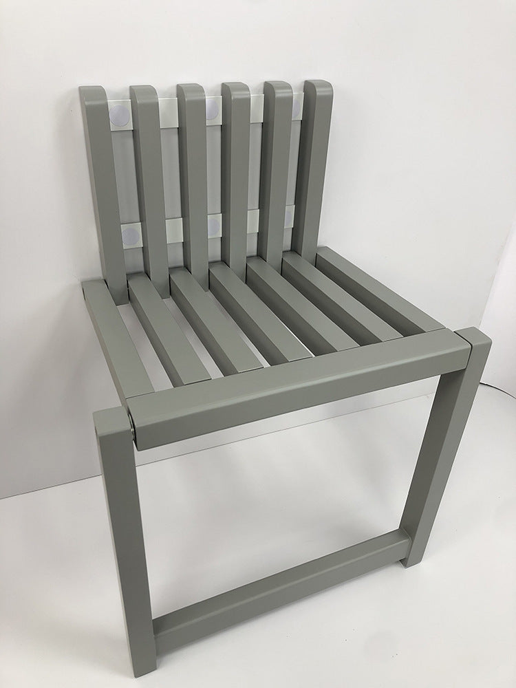 Wall-Mounted Folding Chair for Shoe Changing - Space-Saving Solid Wood Design