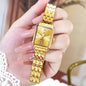 Women's Gold-Tone Rectangular Bracelet Watch